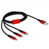 DeLOCK - Kabel tylko do ładowania - Lightning / USB - USB (M) na Micro-USB Typ B, Lightning, USB-C (M) - 1,0m - Ekranowany - Czarny (85892)