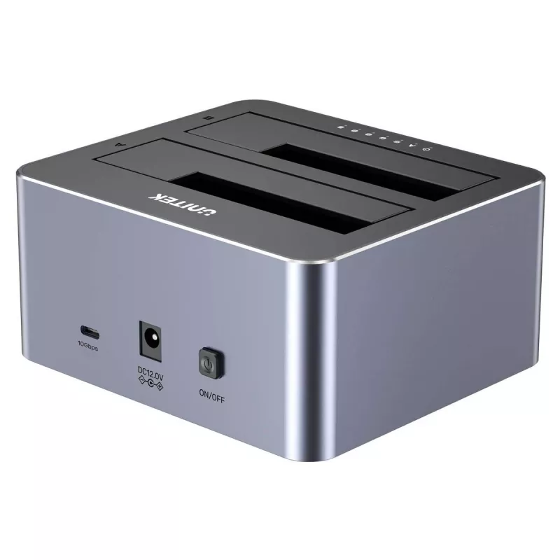 Stacja dokująca Unitek 51642 dla dysków SATA 2,5 cala/3,5 cala, USB-C 10 Gb/s, 2 kieszenie, aluminium