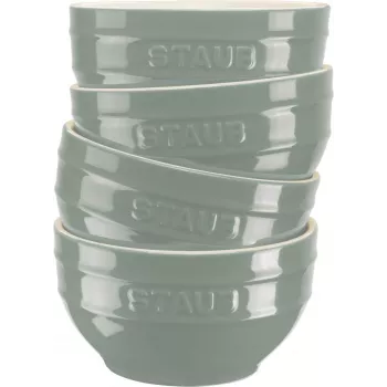 Staub ceramiczne miseczki zestaw 4 szt. 14 cm — glazura eukaliptusowa