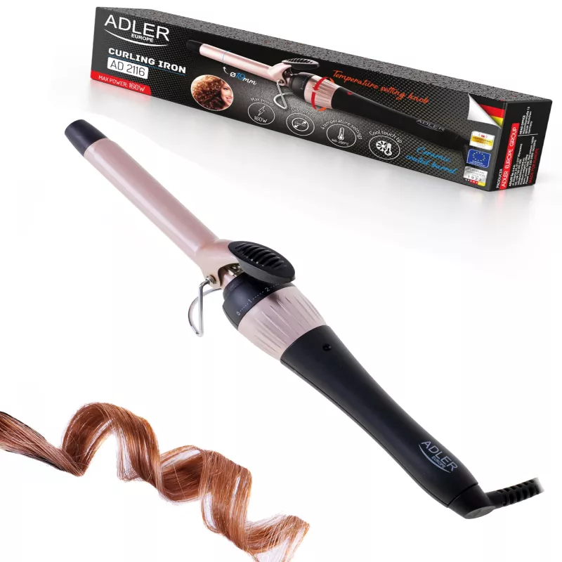 Adler | Lokówka | AD 2116 | System grzewczy ceramiczny | Średnica walca 19 mm | Temperatura (maks.) 200 °C | 36 W | Czarny/Różowy