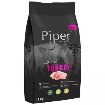 Sucha karma dla psa Dolina Noteci Piper Junior — formuła z indykiem, 12 kg, Białko 30% / Tłuszcz 17%