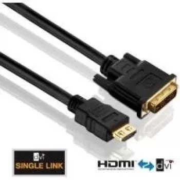 Purelink PureInstall PI3000 - Kabel wideo - Single Link - HDMI / DVI - DVI-D (M) do HDMI (M) - 2 m - Potrójna izolacja - Czarny