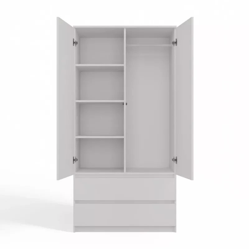 Szafa Top E Shop SZAFA MALWA B 5 półek 2 drzwi uchylne Biała 900×500×1800 mm