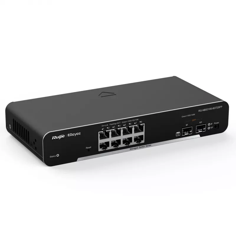 Ruijie Networks RG-NBS3100-8GT2SFP przełącznik sieciowy zarządzalny L2 Gigabit Ethernet (10/100/1000) czarny