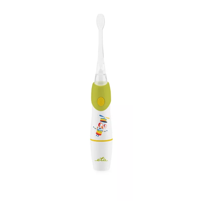 Dziecięca szczoteczka soniczna ETA SONETIC zasilana bateriami zielona 1 uchwyt + 1 końcówka 160 mm