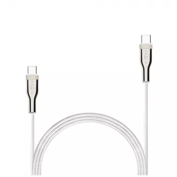 Pleciony kabel USB FIXED FIXDB-CC12-WH 100 W, biały, wytrzymała pleciona osłona, transmisja danych i zasilanie