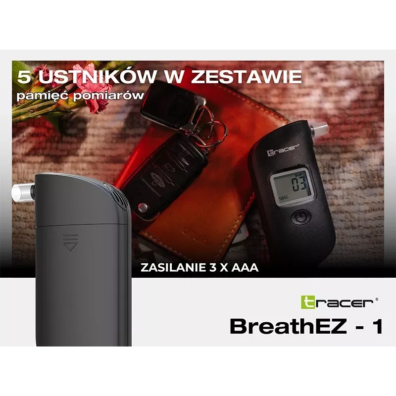 Alkomat półprzewodnikowy Tracer BreathEZ-1, czarny