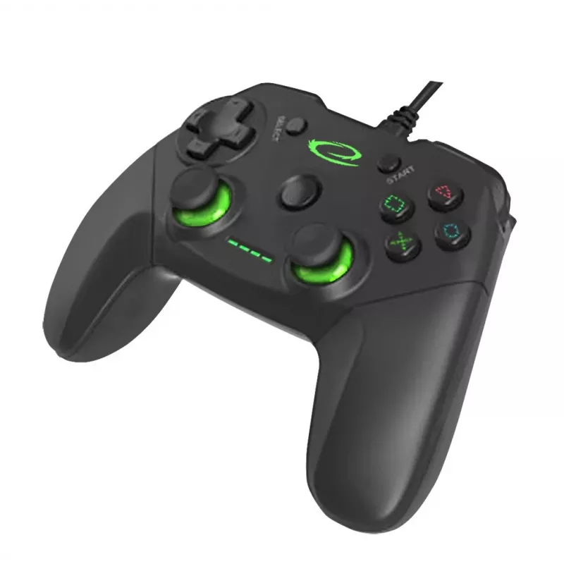 Gamepad ESPERANZA EGG110K przewodowy USB z wibracją, 12 przycisków, kabel 1,5 m — do PC i PS3