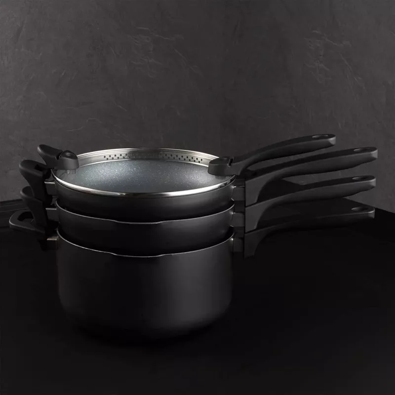 Zestaw naczyń kuchennych Russell Hobbs RH01840EU7 — 4-częściowy, kompaktowy, metaliczny marmur