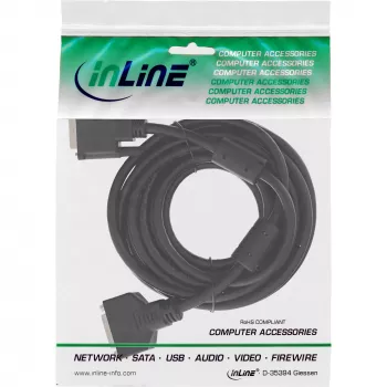 Kabel InLine DVI-D 24+1 M/F, Dual Link, 2 rdzenie ferrytowe, 3m