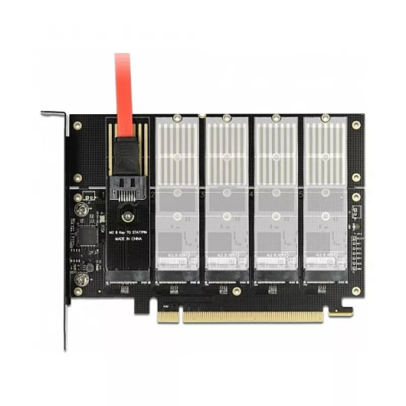 Karta DeLOCK PCI Express x16 na 5 wewnętrznych slotów M.2 Key B / SATA