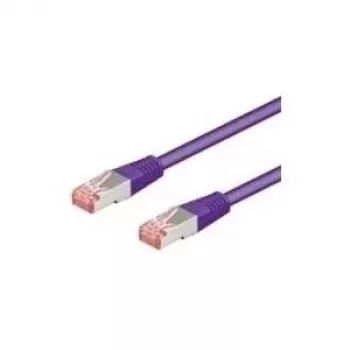 Wentronic Goobay CAT 6 kabel krosowy, S/FTP (PiMF), Fioletowy, 1 m - LSZH bezhalogenowy, Miedź (93536)