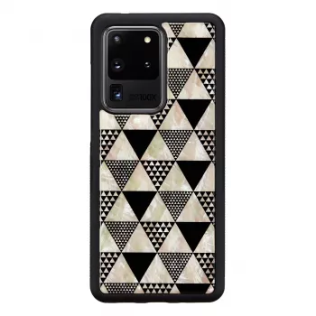 Etui ochronne iKins do Samsung Galaxy S20 Ultra — wzór piramidy, czarne
