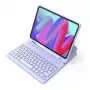 Bezprzewodowa klawiatura Bluetooth Inateck KB04002 — układ QWERTY, wbudowana bateria 280 mAh, touchpad, fioletowa — kompatybilna z iPadem Air 11 cali (6./7. gen.)