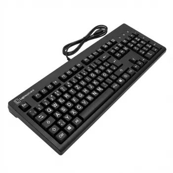 Mechaniczna klawiatura LogicKeyboard XL-Print biały on Czarny TITAN DE PC — układ niemiecki