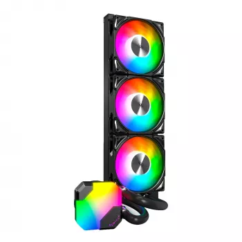 Chłodzenie wodne AIO Montech Hyper Flow ARGB 360 mm czarne — chłodnica 360 mm, ARGB, chłodzenie CPU w obiegu zamkniętym