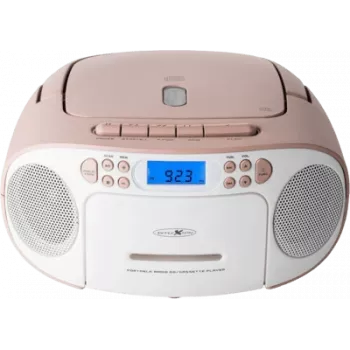 Budzik radiowy Reflexion RCR2260 biały różowy — kompaktowy budzik przy łóżku