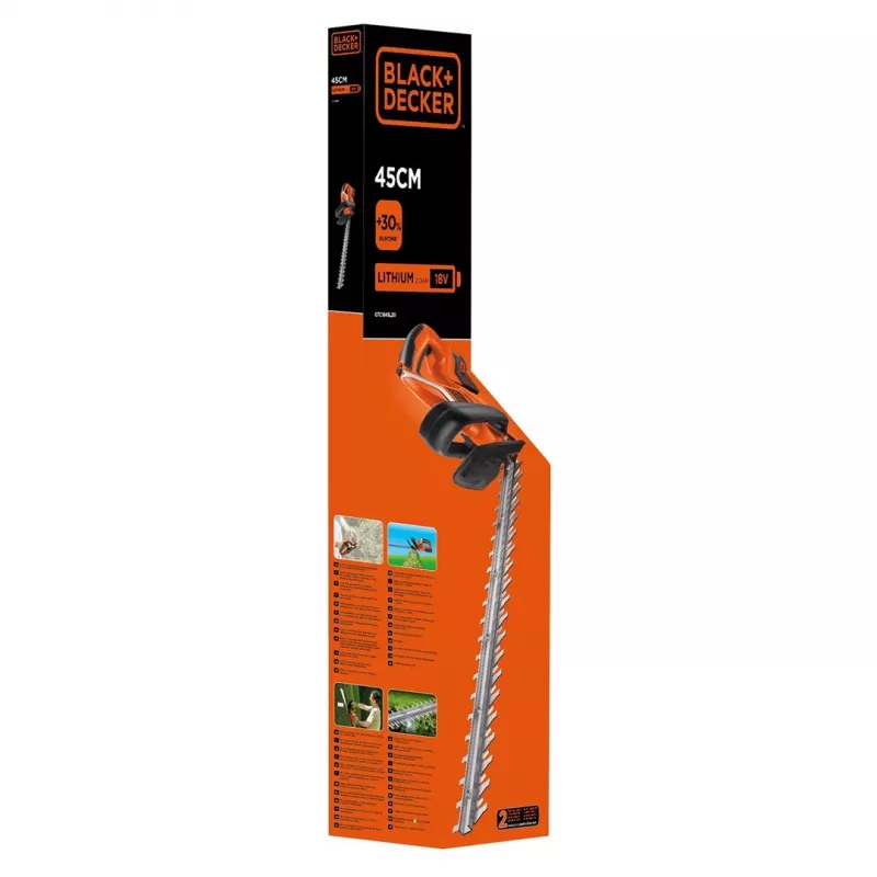 Czarny & Decker GTC1845L20 Nożyce do żywopłotu akumulatorowe, podwójne ostrze, 2600 g (B667995)