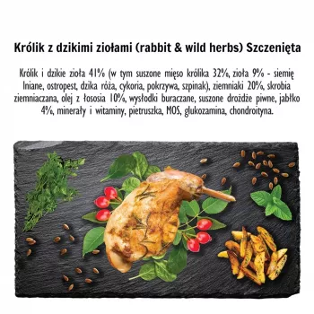 PAKA ZWIERZAKA Puppy Rabbit with wild herbs S - sucha karma dla psa - 9 kg