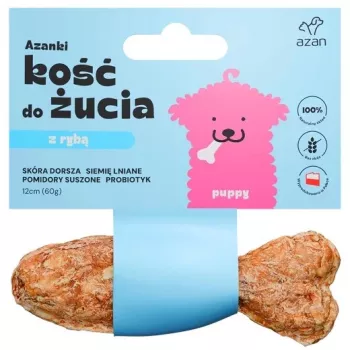 Brit AZANKI kość z dorsza z probiotykiem Puppy w kształcie ryby przysmak dla psa, 12 cm
