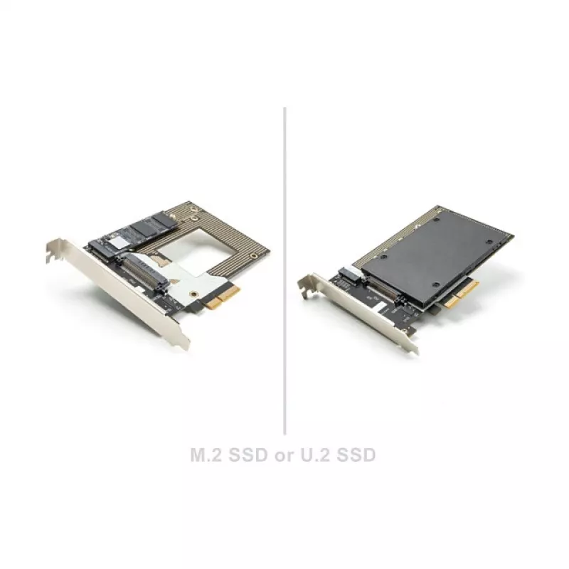 Wewnętrzna karta adaptera M.2 / U.2 DELOCK 90854 — PCIe 4.0 (host: PCIe, wyjścia: M.2 Key M 110 mm, U.2)