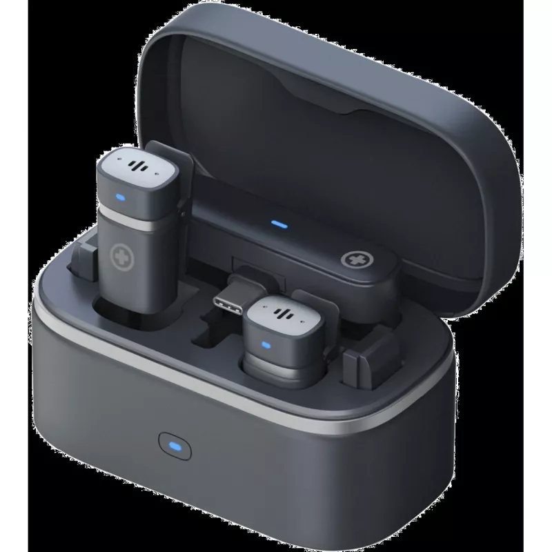 Bezprzewodowy zestaw mikrofonowy Plusonic PS-TDS9 ze złączami USB-C, Lightning i 3,5 mm