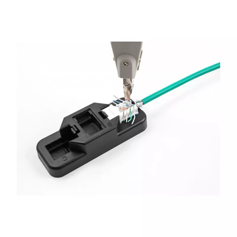 DeLOCK Keystone LSA Set RJ45 RJ11 Cat.6 czarny uchwyt zatrzaskowy