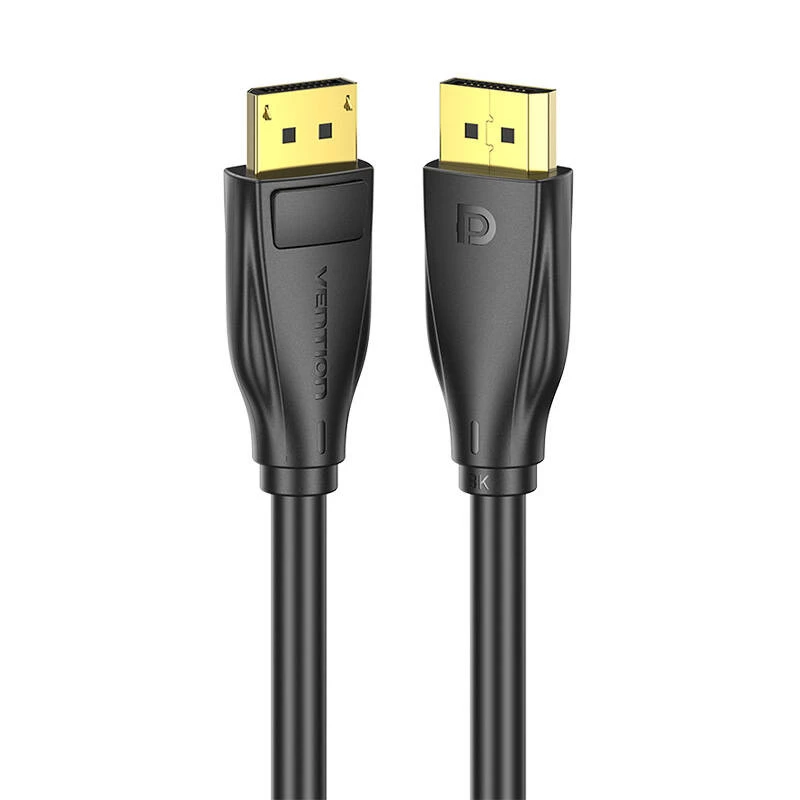 Kabel DisplayPort 1.4 Vention HCCBI, 3 m, 8K@60Hz / 4K@120Hz, 80 Gbit/s, pozłacane styki, czarny