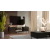 Szafka TV cama meble CORTINA EF 180×40×60 cm, czarna, blat z płyty wiórowej, czarna rama