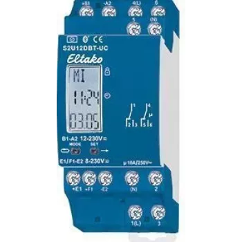 2-kanałowy programator czasowy Eltako S2U12DBT-UC 230V Bluetooth — programowalny przekaźnik przełączający