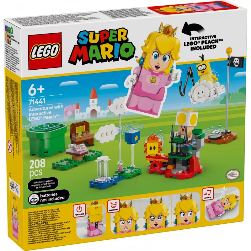 Zestaw konstrukcyjny LEGO 71441 Super Mario Interaktywna figurka LEGO Peach, kompatybilny z systemem LEGO