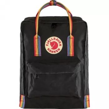 Plecak Fjällräven Kånken Rainbow — Vinylon, 380×270×130 mm, Czarny/Wielokolorowy