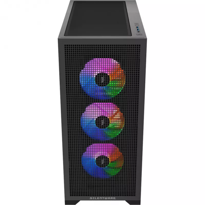 Obudowa komputerowa Silentware Core 100 A-RGB Czarny — model CORE100Czarny, oświetlenie A-RGB, format mid-tower