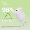 Ładowarka sieciowa USB GaN DIGITUS DA-10301 — 30 W, 1× USB-C, 1× USB-A, 100–240 V, biała