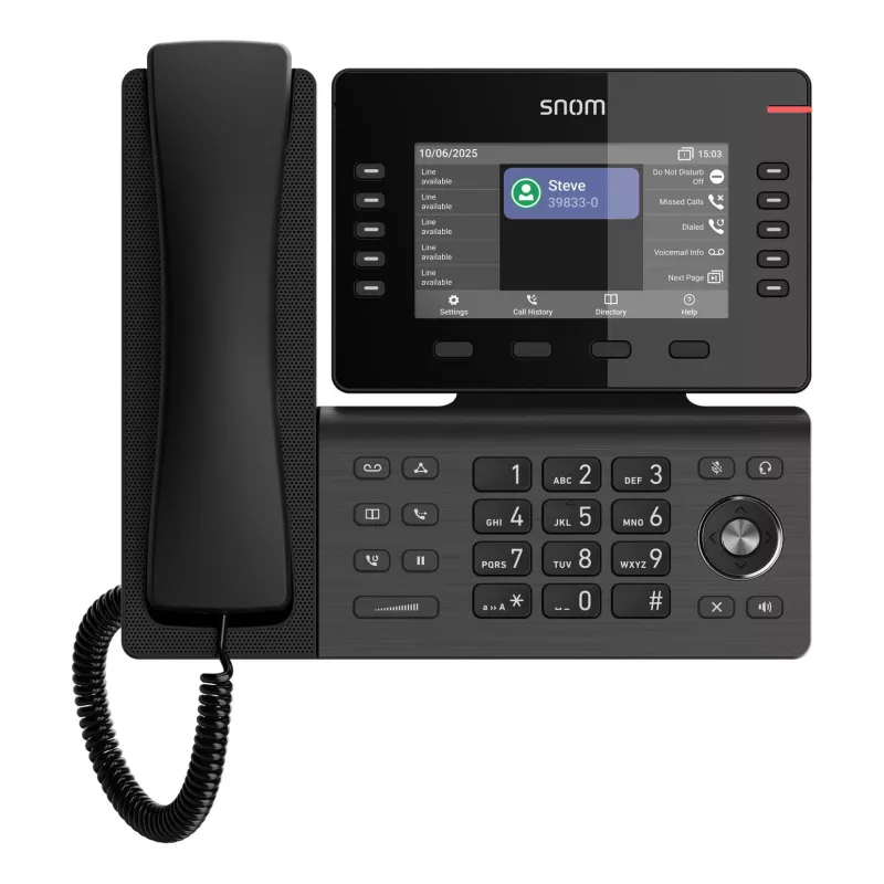 Telefon IP Snom D815WB Czarny — 5-calowy wyświetlacz IPS, Gigabit Ethernet, Wi‑Fi 802.11n/ac, PoE, Bluetooth