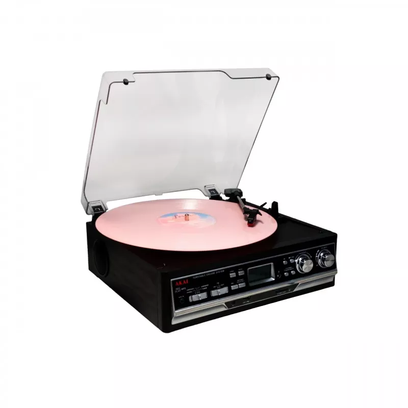 Gramofon AKAI ATT-15SE model ATT-300CC — gramofon z napędem paskowym, obsługa ręczna, do winyli 33/45 RPM