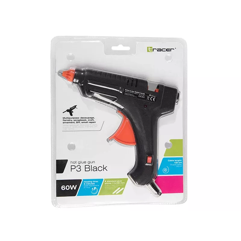 Pistolet do kleju TRACER 46512 P3 Czarny 100W