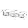 Szafka RTV cama meble CORTINA 4D 200x40x55 cm, blat czarny, fronty orzechowe