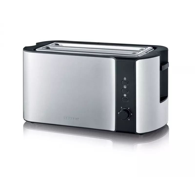 Automatik-Langschlitztoaster AT 2590 (edelstahl/schwarz, 1.400 Watt, für 4 Scheiben Toast)