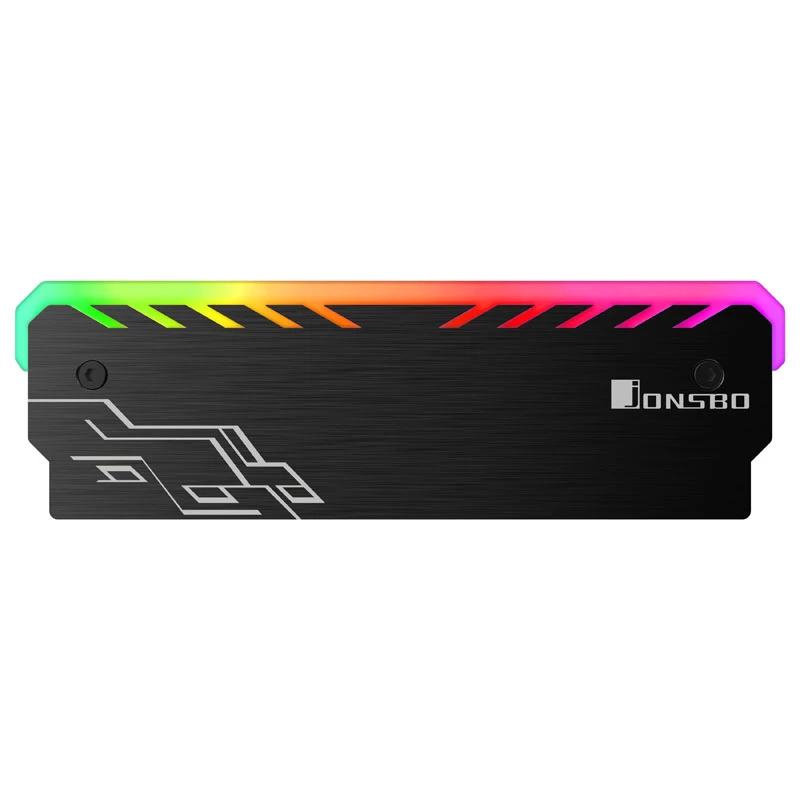 Chłodzenie pamięci RAM Jonsbo NC-1 RGB czarny — aktywny radiator pamięci z podświetleniem RGB, niskoprofilowa konstrukcja