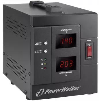 PowerWalker AVR 2000 SIV FR regulator napięcia 2 gniazda AC 110 - 280 V Czarny