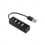 Sbox H-204 USB 4 Porty HUB Czarny