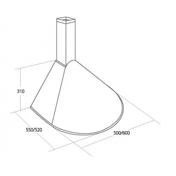 Okap podszafkowy AKPO WK-5 Elegant Turbo, 500 mm, stal nierdzewna, 207 m³/h, 50–61 dB