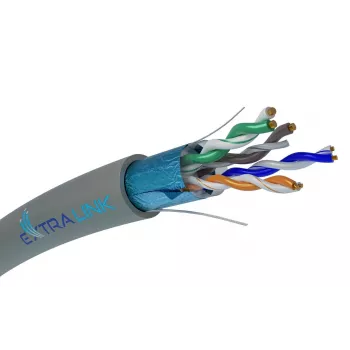 Kabel sieciowy Extralink skrętka CAT5E FTP wewnętrzny 305M szary