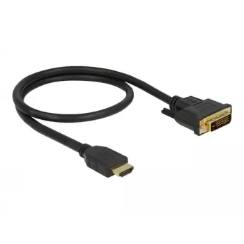 Przejściówka wideo DeLOCK 85651 0,5 m HDMI Typ A DVI Czarny