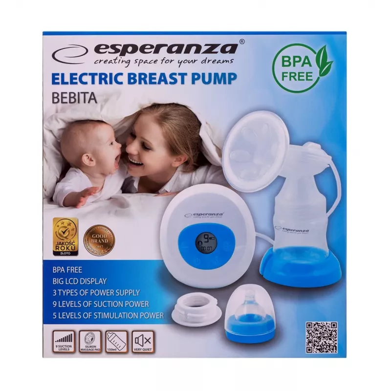 Laktator elektroniczny ESPERANZA ECM001B, pojemność 1550 ml, zasilanie sieciowe/bateryjne
