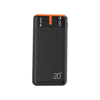 Ładowarka przenośna TRACER EnerGen 20000 mAh, Power Delivery 20W, wejście USB-C, 2 wyjścia USB-A, obsługa 3 urządzeń, pomarańczowa