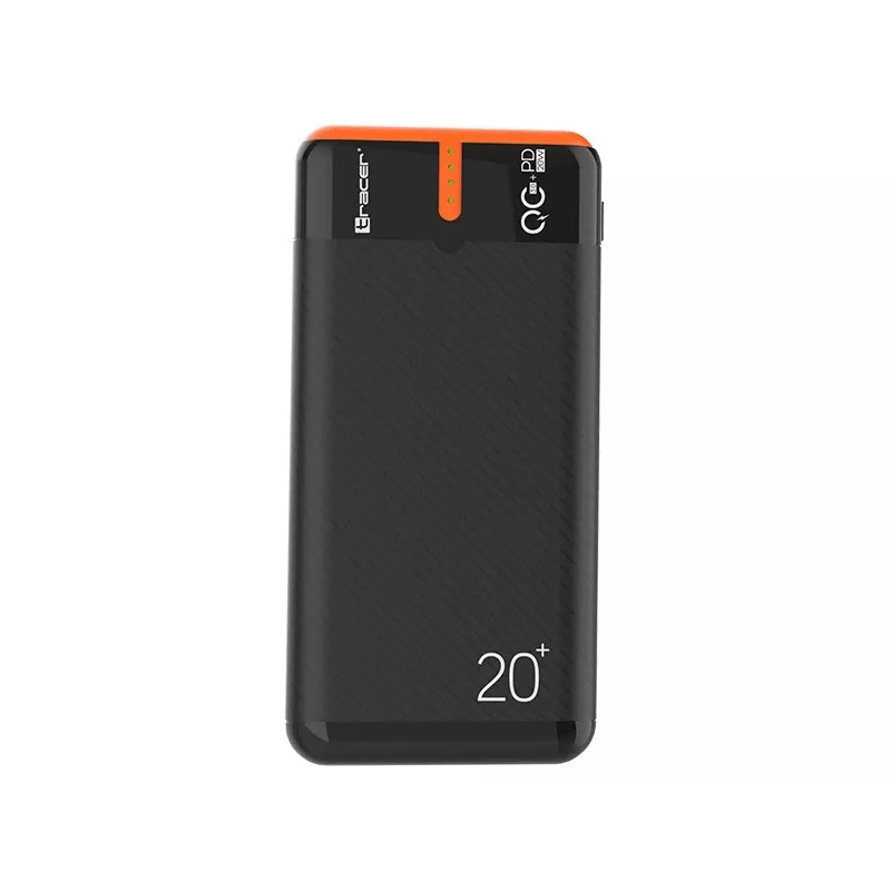 Ładowarka przenośna TRACER EnerGen 20000 mAh, Power Delivery 20W, wejście USB-C, 2 wyjścia USB-A, obsługa 3 urządzeń, pomarańczowa