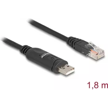Adapter DeLOCK USB 2.0 Typ-A męski na Serial RS-232 RJ45 męski 1.8 m czarny