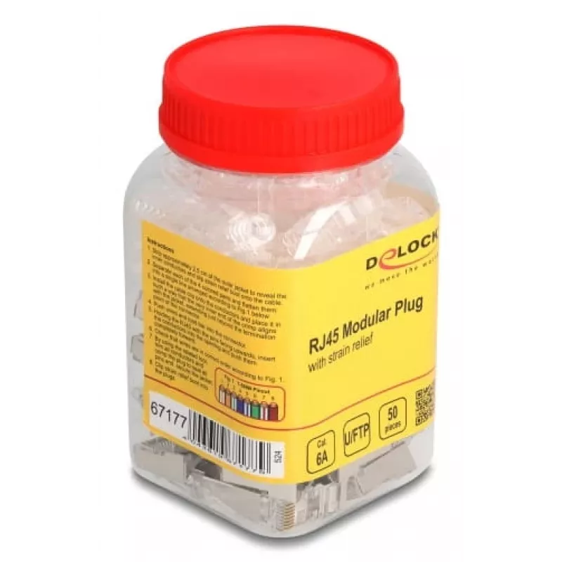 DeLOCK 67177 RJ45 Złącze przewodowe Srebrny Przezroczysty Męski 50 szt.